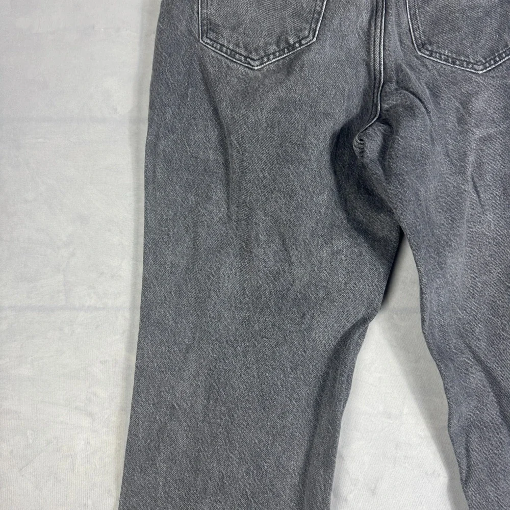 PacSun Womens Straight Jeans Dark Gray Denim Fray‎ Raw Hem High Rise Outdoor 28